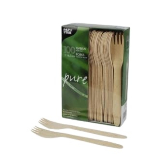 Picture of DISPOSABLE FORKS WOODEN (100 PCS)