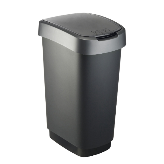 Picture of GARBAGE BOX ROTHO 50 L GRAY/BLACK