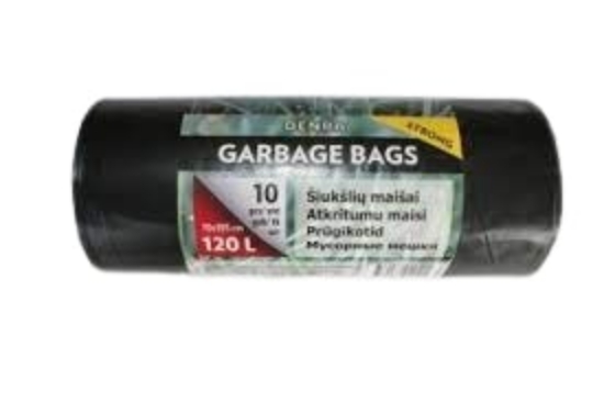 Picture of GARBAGE BAGS 120 L. (10 PCS.) BLACK DENR