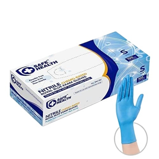 Picture of GLOVES NITRILE ROYAL BLUE WITHOUT POWDER M (100 PCS)
