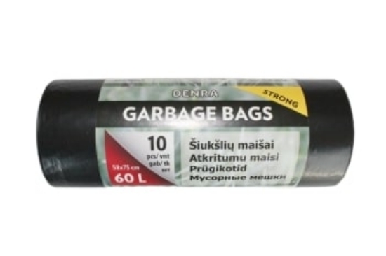 Picture of GARBAGE BAGS 60 L. (10 PCS.) BLACK DENR