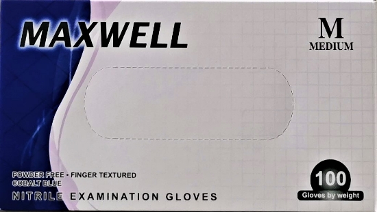 Picture of GLOVES NITRILE MAXWELL WITHOUT POWDER M BLUE 100 PCS