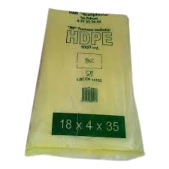 Изображение МЕШКИ HDPE 18*4*35 ЖЕЛТЫЕ