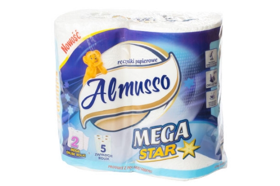 Изображение БУМАЖНЫЕ ПОЛОТЕНЦА ALMUSSO MEGA STAR 2 ШТ. (2 СЛОЯ 20 М)