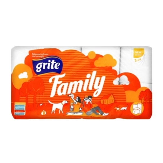 Изображение ТУАЛЕТНАЯ БУМАГА GRITE FAMILY 3S. (8 шт.)