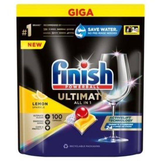 Picture of DISHWASHER TABLETS FINISH ALL IN ONE ULTIMATE LEMON 100 PCS