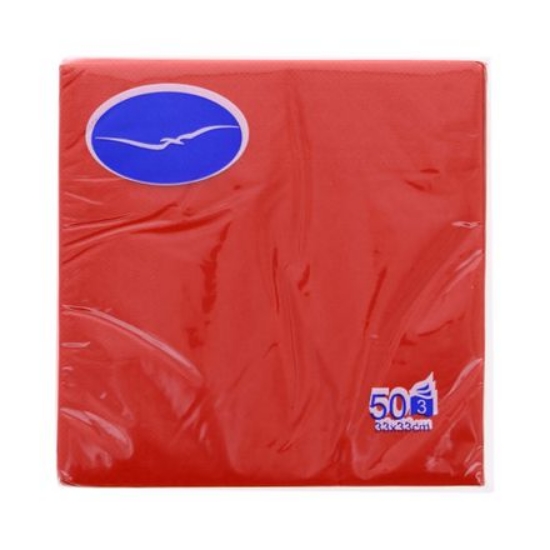 Picture of NAPKINS 33X33 3-LAYER RED 50 PCS