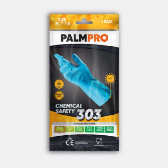 Picture of HOUSEHOLD GLOVES BASIC NOVA/ PALMPRO 303 BLUE S (6)