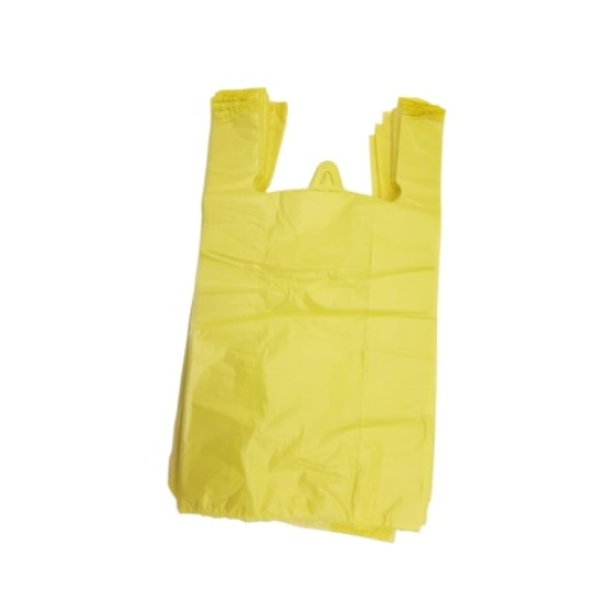 Picture of BAGS WITH HANDLES 30/8x55 YELLOW 100 PCS