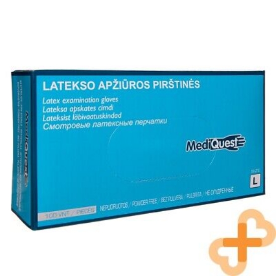 Picture of GLOVES LATEX POWDER-FREE MEDIQUEST L 100 PCS