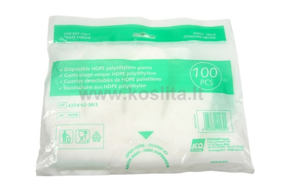 Picture of POLYETHYLENE GLOVES HDPE M 100 PCS