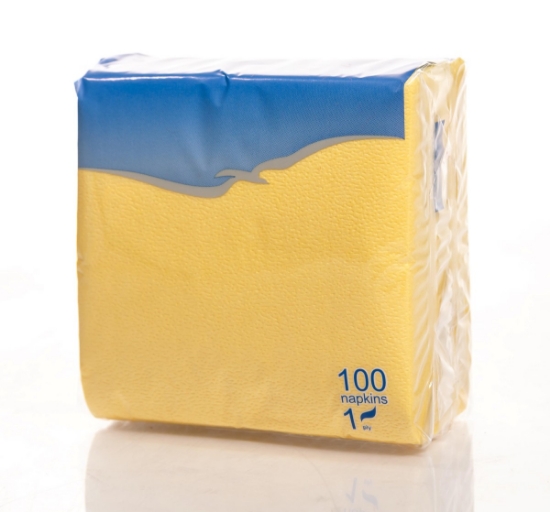 Picture of NAPKINS LENEK 24X24 LIGHT YELLOW 100 PCS