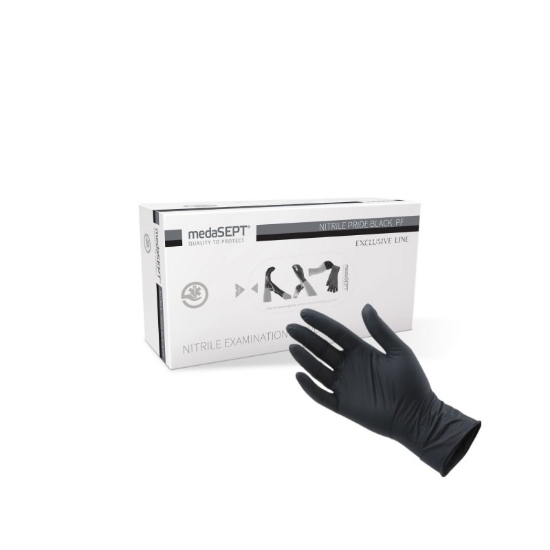 Picture of NITRILE GLOVES MEDASEPT POWDER-FREE L BLACK 100 PCS